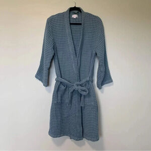 Kassatex blue waffle knit  100% cotton robe